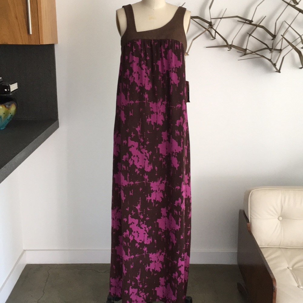 Karen Zambos reflection print maxi dress